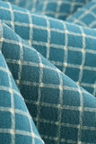 Vintage V Hals Blå Plaid 1950'erne Kjole