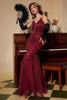 Indlæs billede til gallerivisning Pailletter V-hals Lang kjole fra 1920&#39;erne