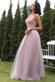 Blush Tulle & Pailletter Gallakjole