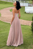 Blush Halter Sparkly Prom Kjole med flæser