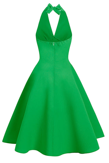 Grøn Pin Up Vintage 1950'er Kjole