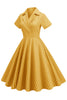 Indlæs billede til gallerivisning Striber Vintage 1950&#39;erne Kjole med korte ærmer