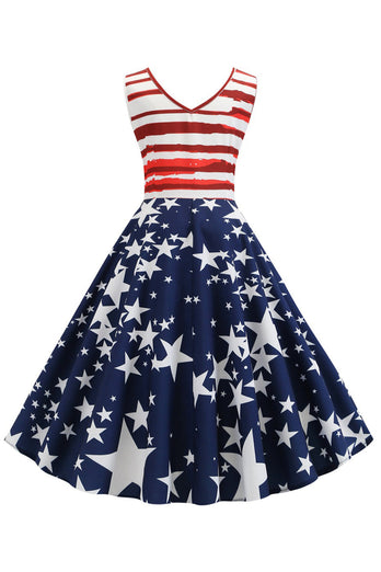 Amerikansk uafhængighedsdag retro kvinders kjole