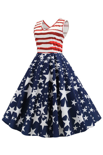 Amerikansk uafhængighedsdag retro kvinders kjole