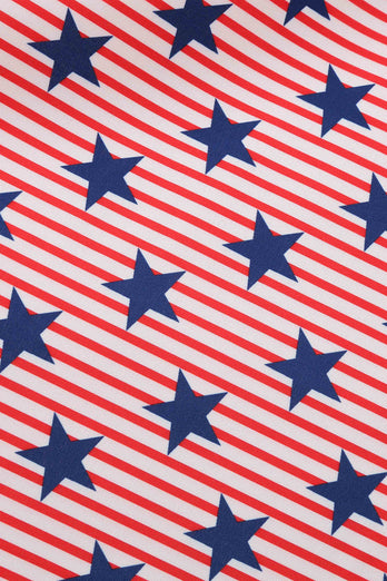 Amerikanske flag stjerner Print Vintage Kjole