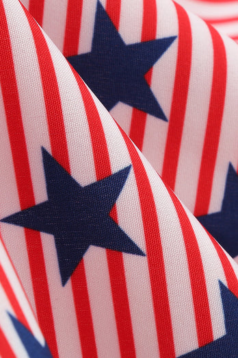 Amerikanske flag stjerner Print Vintage Kjole