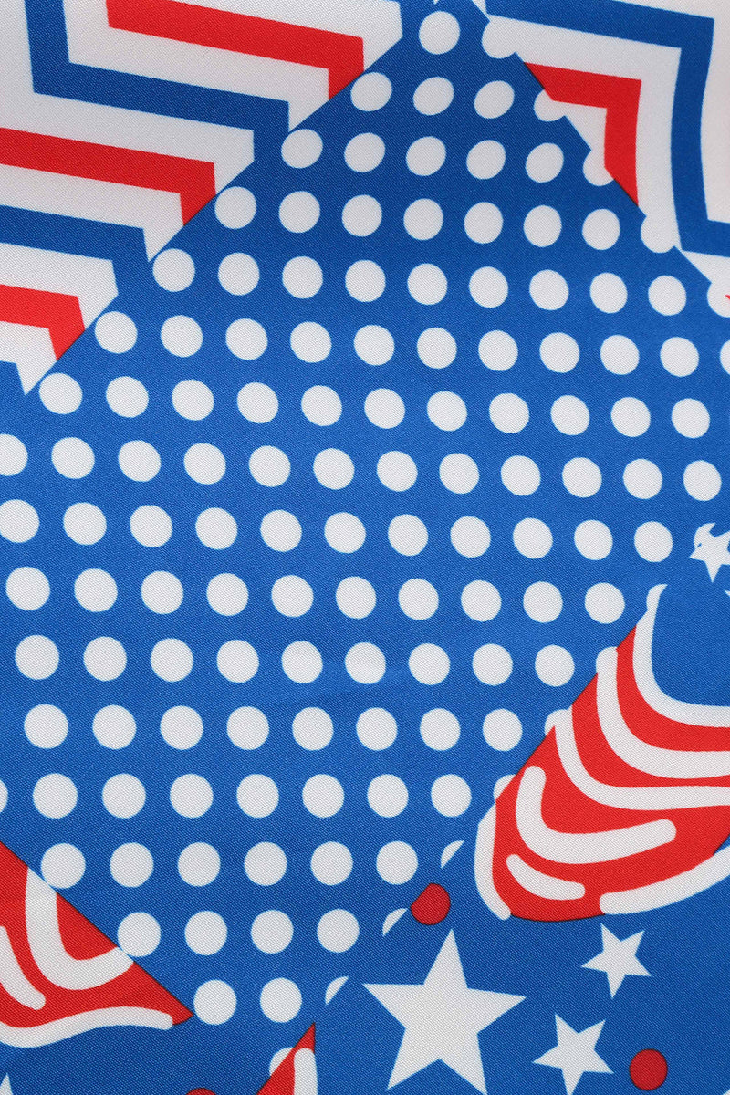 Indlæs billede til gallerivisning V Hals Amerikansk Flag Trykt Vintage Kjole