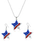 Indlæs billede til gallerivisning Amerikansk flag Pentagram Diamant Halskæde