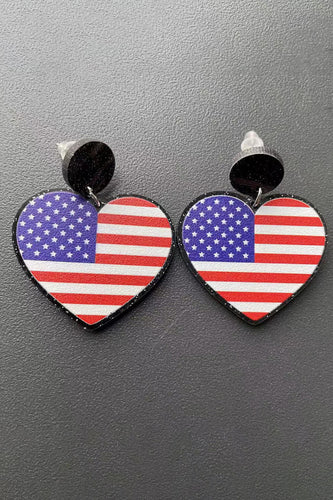 Amerikanske flag hjerte øreringe