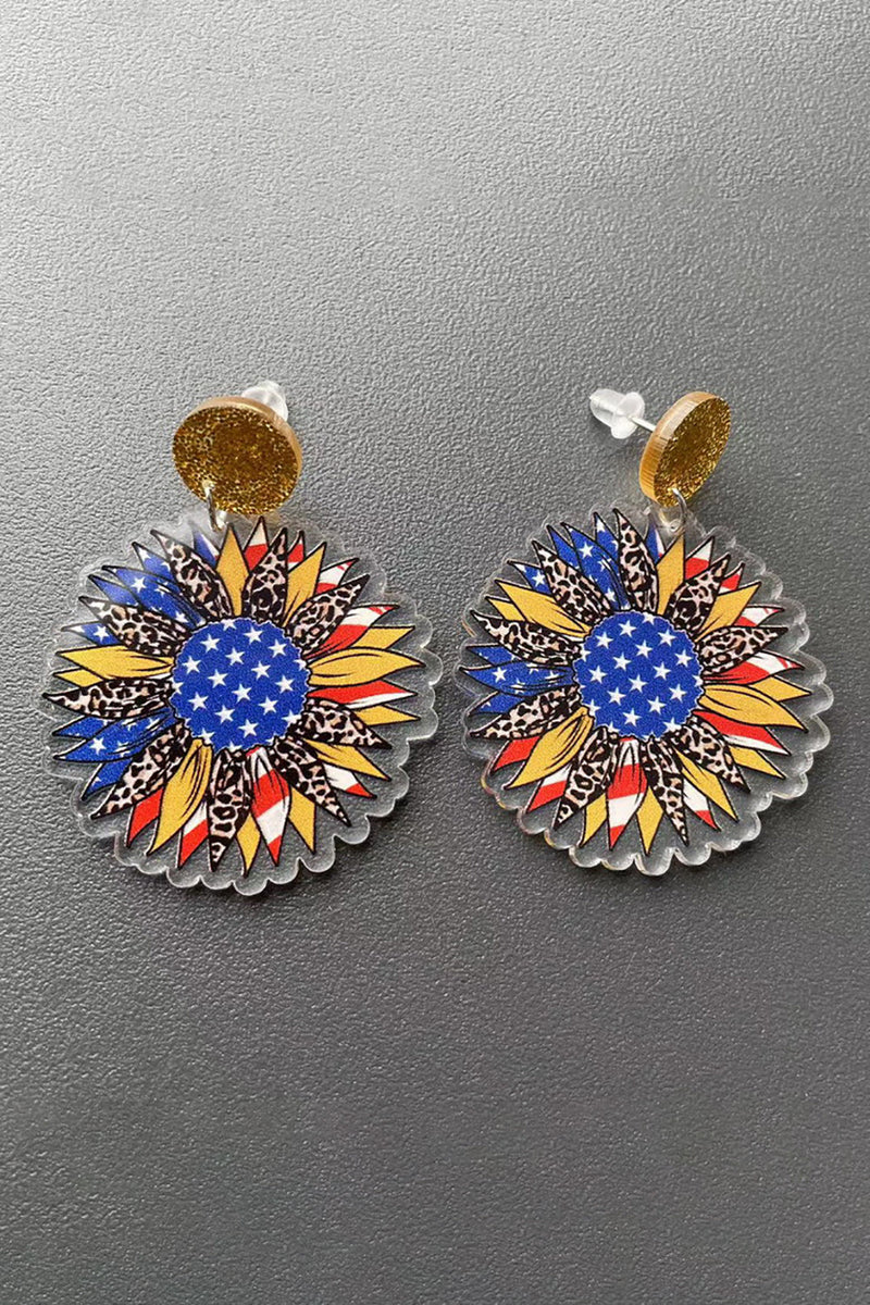 Indlæs billede til gallerivisning Amerikanske flag hjerte øreringe