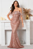 Indlæs billede til gallerivisning Rose Pink Off The Shoulder Sequined Party Dress med kvaster