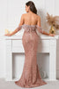 Indlæs billede til gallerivisning Rose Pink Off The Shoulder Sequined Party Dress med kvaster