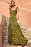 ArmyGrøn Sommer Blonde Maxi Kjole