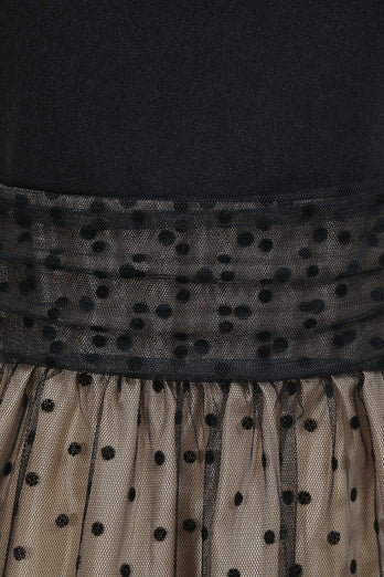 Sort Polka Dots Vintage 1950'erne Kjole