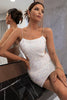 Indlæs billede til gallerivisning Hvid sequined rygløs hjemkomstkjole