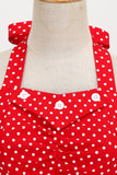 Retro stil Halter Red Polka Dots 1950'erne Kjole