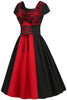 Indlæs billede til gallerivisning Sort og rød Halloween Vintage kjole fra 1950&#39;erne