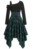 Grøn Plaid Halloween Vintage Kjole