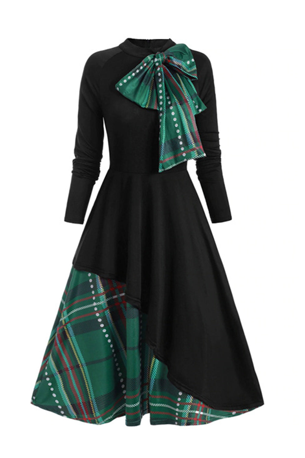 Grøn langhalsede langærmede Vintage Halloween kjole