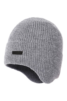 Grå 3-delt strikkede hattørklædehandsker til mænd