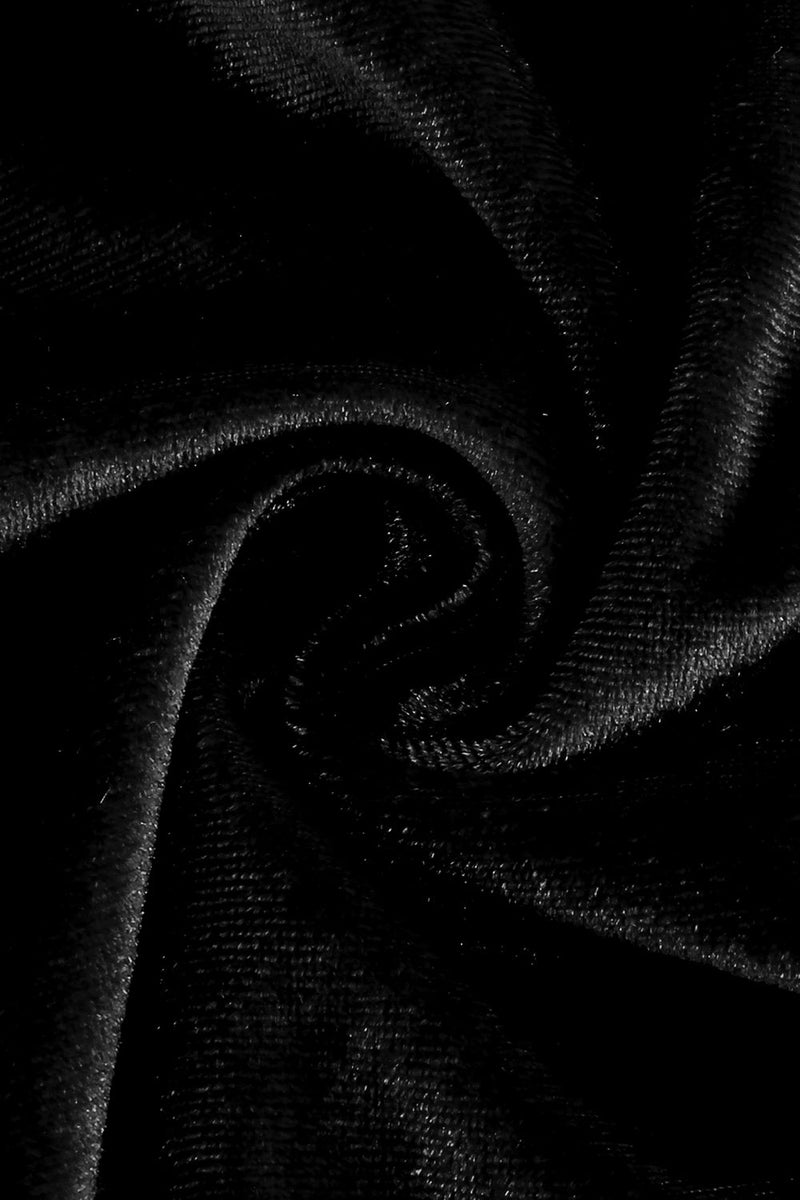 Indlæs billede til gallerivisning Sorte lange ærmer Fløjl Vintage kjole
