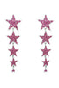 Indlæs billede til gallerivisning Fuchsia femkantede stjerner prom øreringe