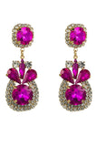 Fuchsia Rhinestones perleøreringe