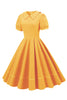 Indlæs billede til gallerivisning Retro Style Blå 1950&#39;er kjole med korte ærmer