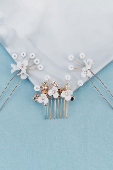 Vintage håndlavet perle rhinsten sæt brudehårnål