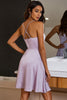 Indlæs billede til gallerivisning En linje spaghetti stropper lys lilla graduering kjole
