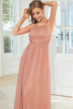 Blush Halter A Line Gallakjole