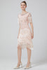 Indlæs billede til gallerivisning Blush pailletter 1920&#39;erne kjole med frynser