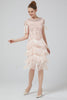Indlæs billede til gallerivisning Blush pailletter 1920&#39;erne kjole med frynser