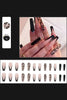 Indlæs billede til gallerivisning Sparkly 24 stk tryk på negle leopard lang falsk negle