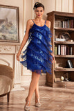 Golden Spaghetti Straps Fringed Brølende 20'er Great Gatsby kjole