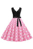 Indlæs billede til gallerivisning Pink Polka Dots ærmeløs vintage 1950&#39;erne kjole