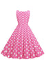 Indlæs billede til gallerivisning Polka Dots Pink ærmeløs kjole fra 1950&#39;erne