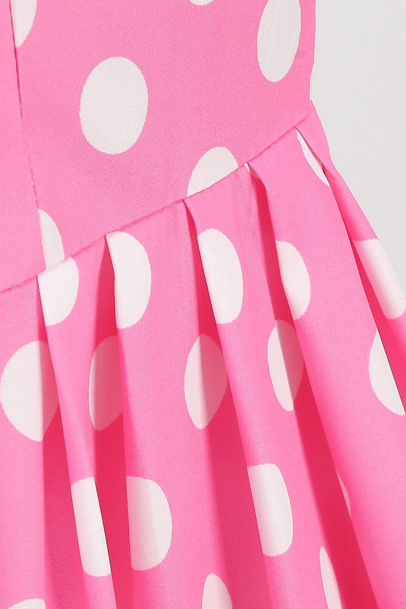 Indlæs billede til gallerivisning Polka Dots Pink ærmeløs kjole fra 1950&#39;erne