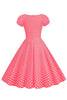 Indlæs billede til gallerivisning Lyserøde røde prikker pufærmer 1950&#39;erne kjole