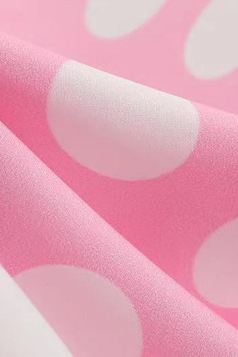 Polka Dots Pink Langærmet 1950'erne Kjole
