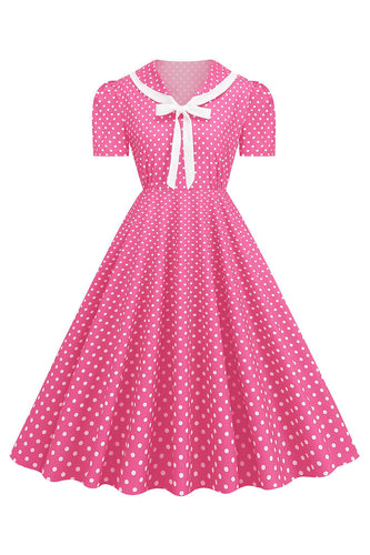 Pink Polka Dots Peter Pan 1950'erne Kjole