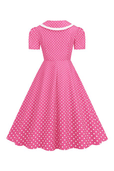 Pink Polka Dots Peter Pan 1950'erne Kjole