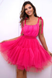 Hot Pink A Line Tulle Sød Homecoming Kjole