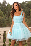 Hot Pink A Line Tulle Sød Homecoming Kjole