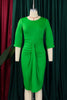 Indlæs billede til gallerivisning Bodycon plisseret kort grøn arbejdskjole med korte ærmer
