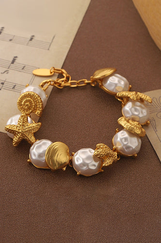 Vintage stil Gylden Pearl armbånd