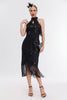 Indlæs billede til gallerivisning Glitter Halter frynser Gatsby kjole med ærmeløs