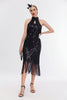 Indlæs billede til gallerivisning Glitter Halter frynser Gatsby kjole med ærmeløs