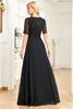 Indlæs billede til gallerivisning Glitrende sort formel kjole med korte ærmer