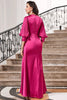 Indlæs billede til gallerivisning Hot Pink Ruffles formel kjole med halværmer